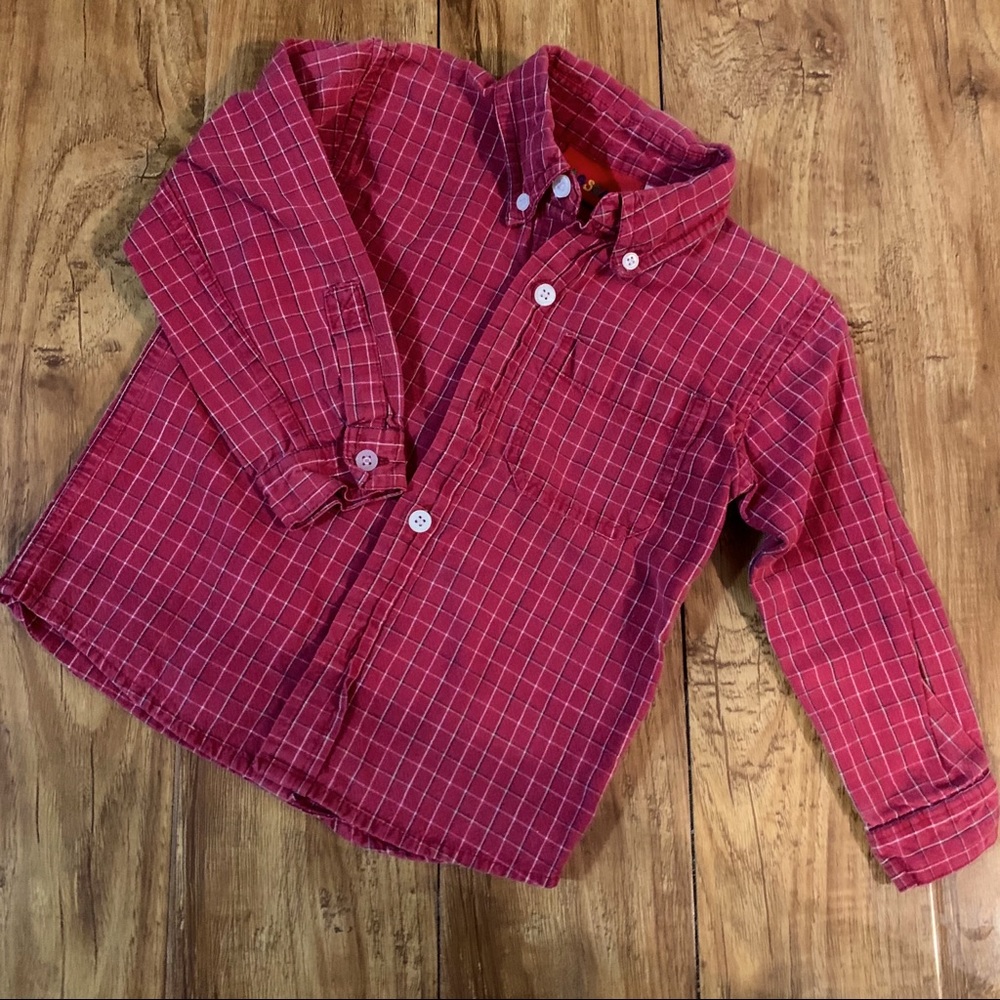 Boys Red Plaid Dress Shirt for Toddlers